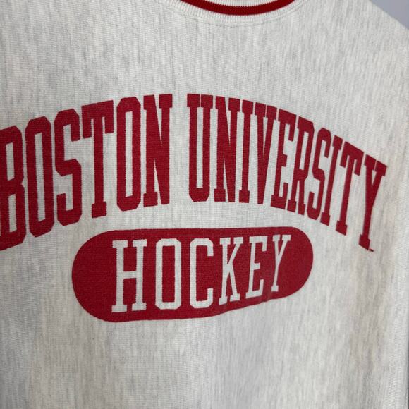 Vintage Boston College Sweater Gray Champion Reverse Weave Sweatshirt Sz M - Picture 6 of 11